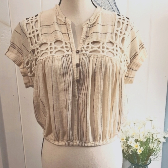 FREE PEOPLE Cedar Lace Pullover Oversized Top - Picture 3 of 12